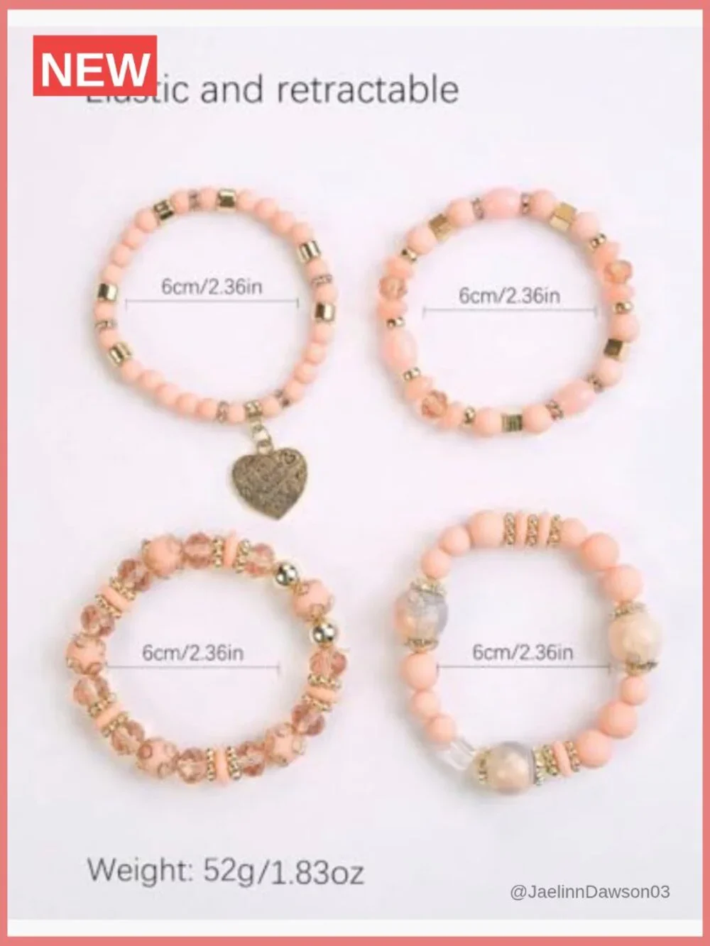 Beaded Bracelet Set Stackable Boho Trendy Multilayer Crystal Accents Stretch